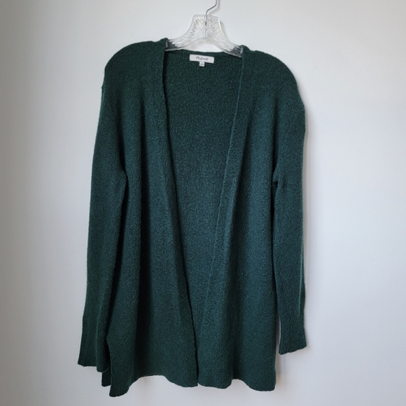 Madewell Merino Blend Walker Open Front Cardigan Green Forest Size Small - Picture 3 of 12